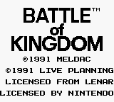 Battle of Kingdom title screen for GameBoy